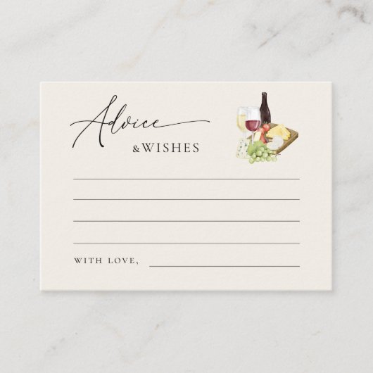 シャーロキュテリーボード ブライダルシャワーのアドバイスと願い エンクロージャーカード (正面)