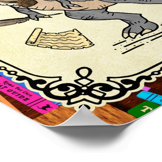 シャーロッおもしろいテブロンテサウルス恐竜ブックリーダー ポスター (角)