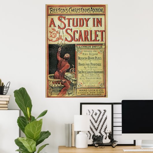 シャーロックホームズ緋色の勉強カバーのヴィンテージ ポスター (ホームオフィス)