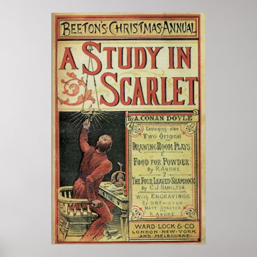 シャーロックホームズ緋色の勉強カバーのヴィンテージ ポスター (正面)