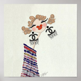 シャーロッテイズハッピーファッションイラストレーション ポスター