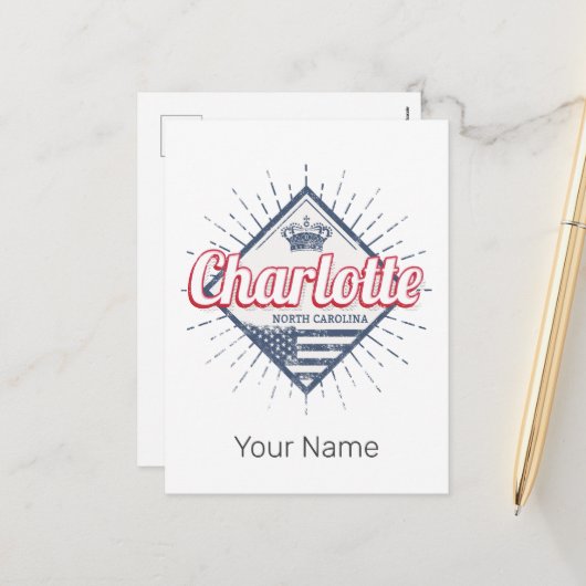 シャーロッテシティノースカロライナ州アメリカ合衆国 シーズンポストカード (正面/裏面インサイチュ)