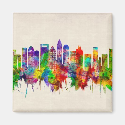 シャーロッテノースカロライナのスカイライン マグネット (正面)