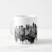 シャーロッテノースカロライナのスカイラインBW コーヒーマグカップ (正面左)