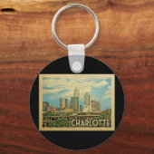 シャーロッテノースカロライナのヴィンテージ旅行 キーホルダー (正面)
