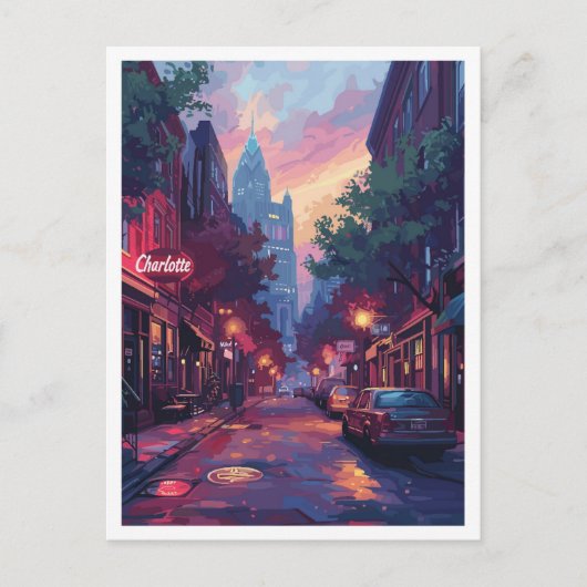 シャーロッテノースカロライナのヴィンテージ旅行 ポストカード (正面)