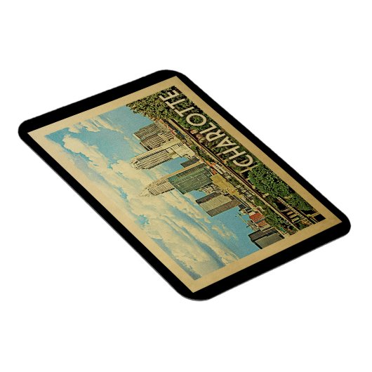 シャーロッテノースカロライナのヴィンテージ旅行 マグネット (右側)