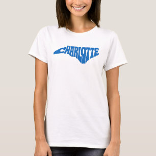 シャーロッテノースカロライナレトロ州シェイプデザイン Tシャツ