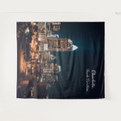 シャーロッテノースカロライナ市スカイラインナイト タペストリー (正面(横))