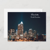 シャーロッテノースカロライナ市スカイラインナイト ポストカード (正面/裏面)