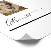 シャーロッテブロンテポートレートと署名 ポスター (角)