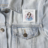 シャーロッテブロンテポートレートバイリッチモンドと花 缶バッジ (インサイチュ)