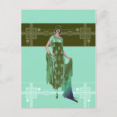 シャーロットのショール、1920年代ファッション、造幣局とオリーブ ポストカード (正面)