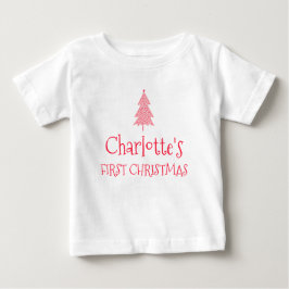 シャーロットのファーストクリスマスベイビー 1st Xmas 名前シャツ ベビーTシャツ