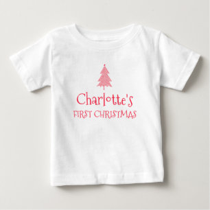 シャーロットのファーストクリスマスベイビー 1st Xmas 名前シャツ ベビーTシャツ