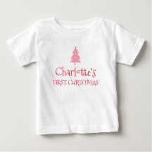 シャーロットのファーストクリスマスベイビー 1st Xmas 名前Tシャツ