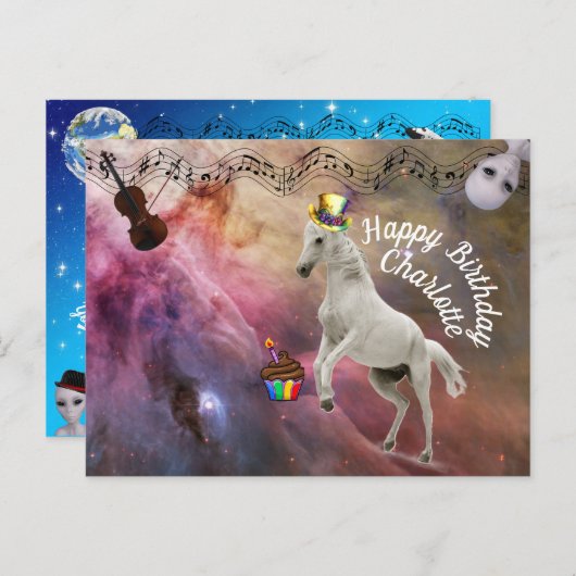 シャーロットの誕生日カード ポストカード (正面/裏面)