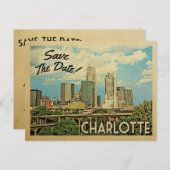シャーロットはノースカロライナ州の日付を保存 案内ポストカード (正面/裏面)