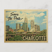 シャーロットはノースカロライナ州の日付を保存 案内ポストカード (正面)