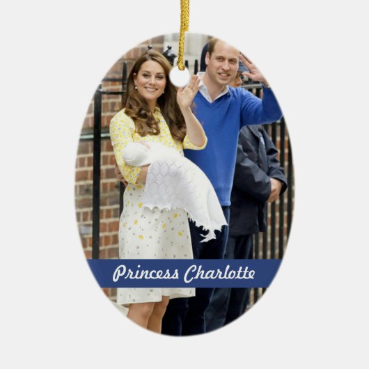 シャーロットエリザベスダイアナ-イギリスはKateを決定します セラミックオーナメント (正面)