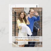 シャーロットエリザベスダイアナ – 英国王室のプリンセス ポストカード (正面/裏面)