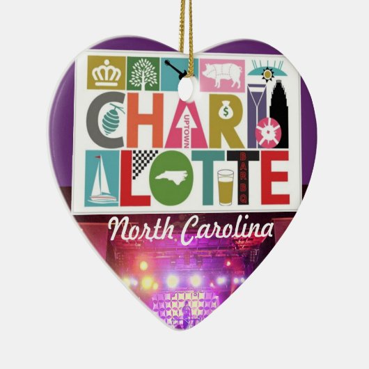 シャーロットノースカロライナハートオーナメント セラミックオーナメント (右)