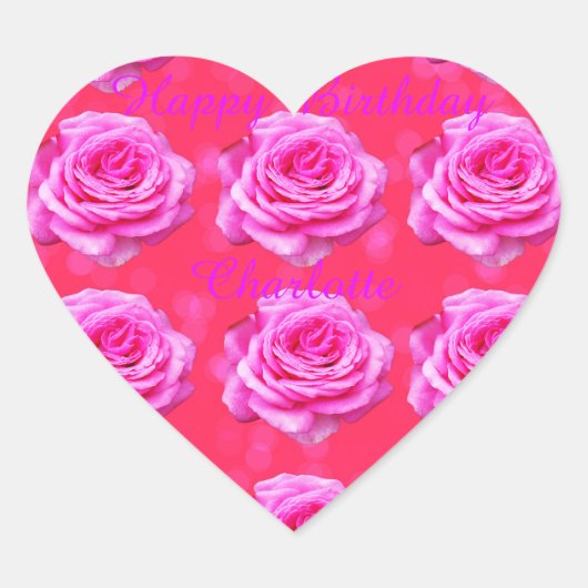 シャーロットハッピーバースデーガールズネームロゴ ハートシール (正面)