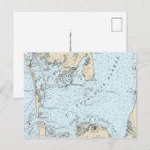 シャーロットハーバー フロリダ 海図 ポストカード (正面/裏面)