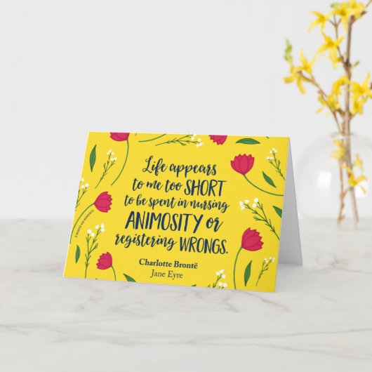シャーロットブロンテジェーンエアフローラライフブック引用文 カード (黄色い花)