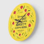 シャーロットブロンテジェーンエアフローラライフブック引用文 ラージ壁時計 (傾斜)