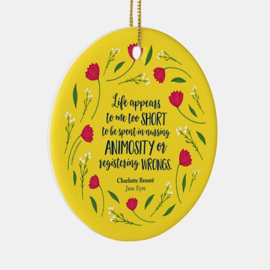 シャーロットブロンテジェーンフローラライフブック引用文 セラミックオーナメント (右)