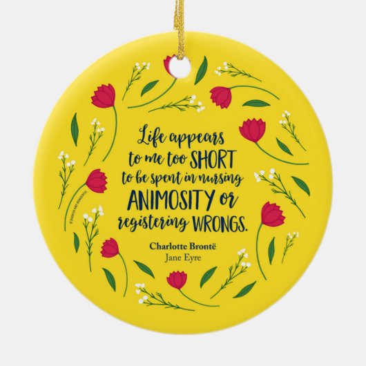 シャーロットブロンテジェーンフローラライフブック引用文 セラミックオーナメント (裏面)