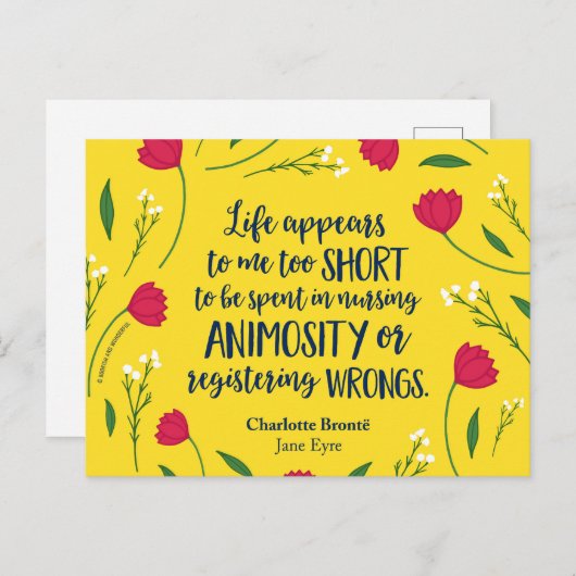 シャーロットブロンテジェーンフローラライフブック引用文 ポストカード (正面/裏面)
