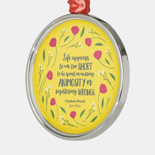 シャーロットブロンテジェーンフローラライフブック引用文 メタルオーナメント (左)