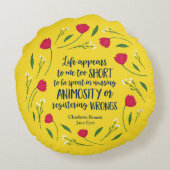 シャーロットブロンテジェーンフローラライフブック引用文 ラウンドクッション (裏面)