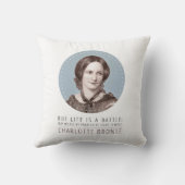 シャーロットブロンテポートレートと引用文 クッション (裏面)