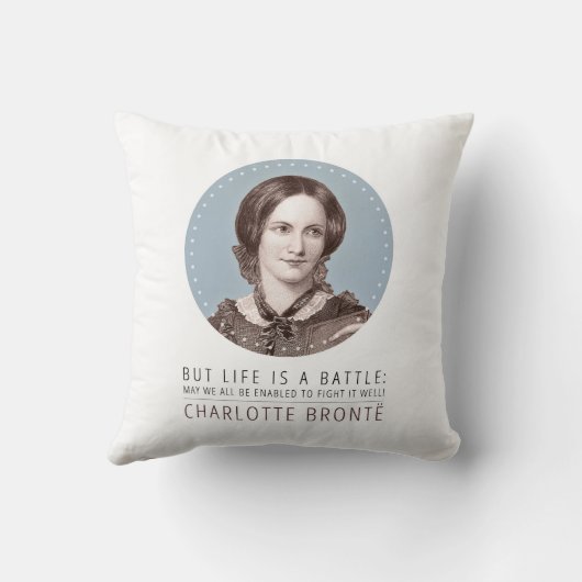 シャーロットブロンテポートレートと引用文 クッション (裏面)