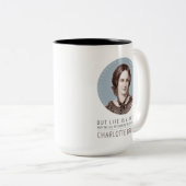 シャーロットブロンテポートレートと引用文 ツートーンマグカップ (正面右)