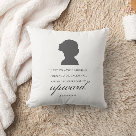 シャーロット保ブロンテ – 上向き – 白 クッション (ブランケット)