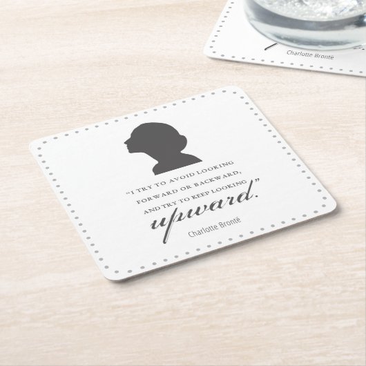 シャーロット保ブロンテ – 上向き – 白 スクエアペーパーコースター (アングル)