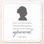 シャーロット保ブロンテ – 上向き – 白 スクエアペーパーコースター (正面)