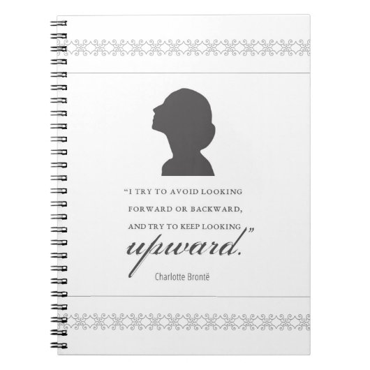 シャーロット保ブロンテ – 上向き – 白 ノートブック (正面)