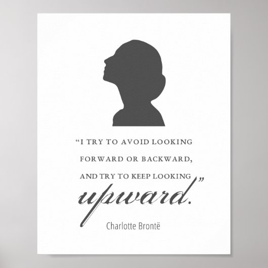 シャーロット保ブロンテ – 上向き – 白 ポスター (正面)