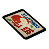 シャーロット北カロライナのリンゴ – ヴィンテージ旅行 マグネット (右側)