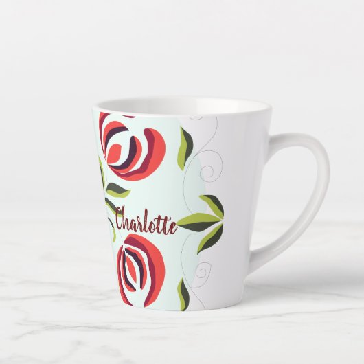 シャーロット名パーソナライズされた、ギフトアート、名前をカスタムする カフェラテマグ (右)