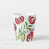 シャーロット名パーソナライズされた、ギフトアート、名前をカスタムする カフェラテマグ (正面)