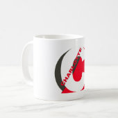 シャーロット名モノグラムのミニマルブラック コーヒーマグカップ (正面左)