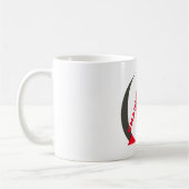 シャーロット名モノグラムのミニマルブラック コーヒーマグカップ (左)