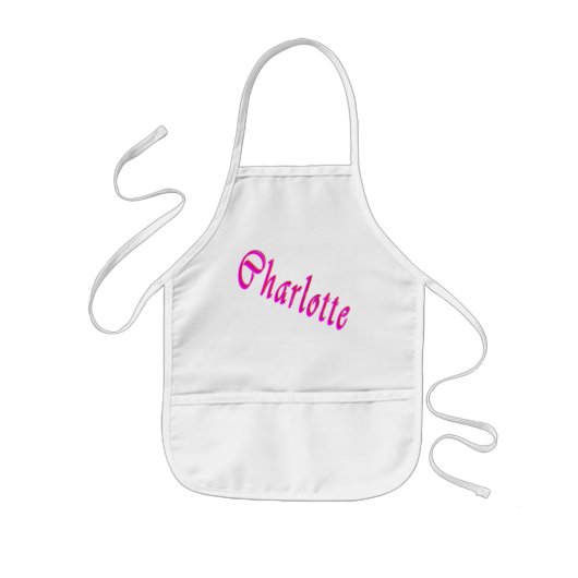 シャーロット名ロゴ、 子供用エプロン (正面)