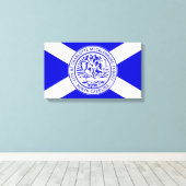 シャーロット市旗（ノースカロライナ州） キャンバスプリント (インサイチュ (ウッドフロア))